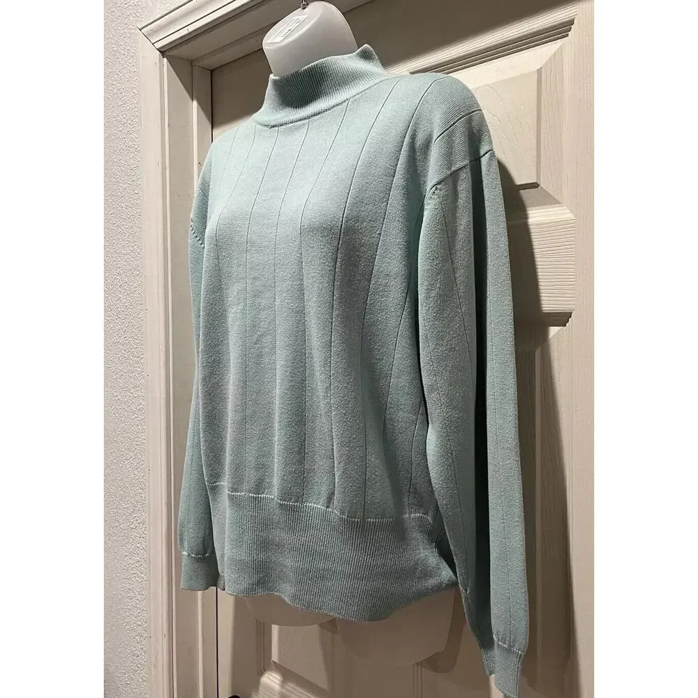 Dress Barn Womens XL Top Mock High Neck Long Sleeve Pullover Sweater